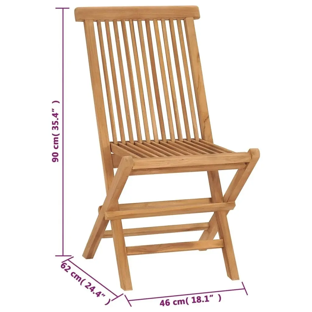 Folding Garden Chairs 4 pcs Solid Wood Teak 315442