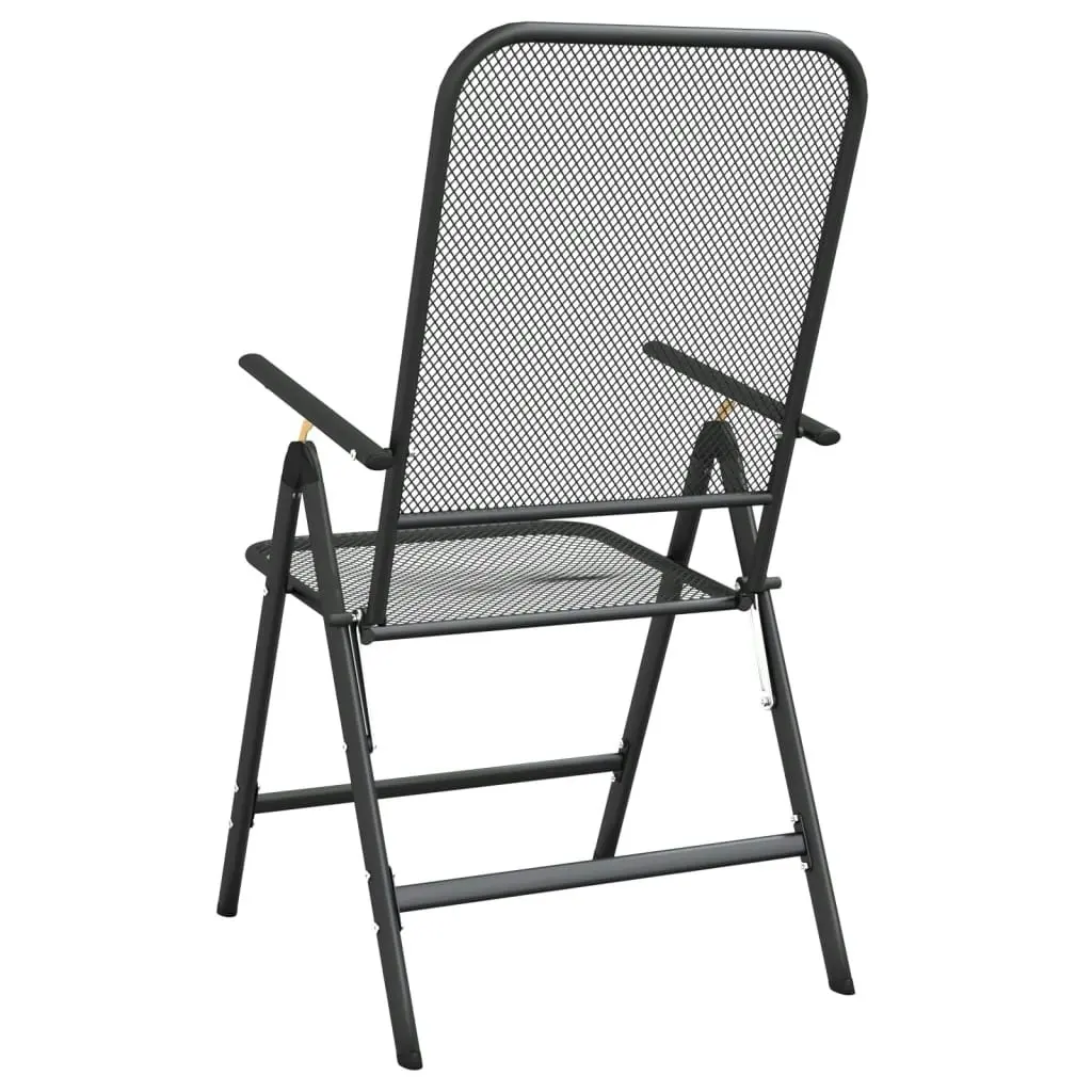 Folding Garden Chairs 4 pcs Expanded Metal Mesh Anthracite 317341