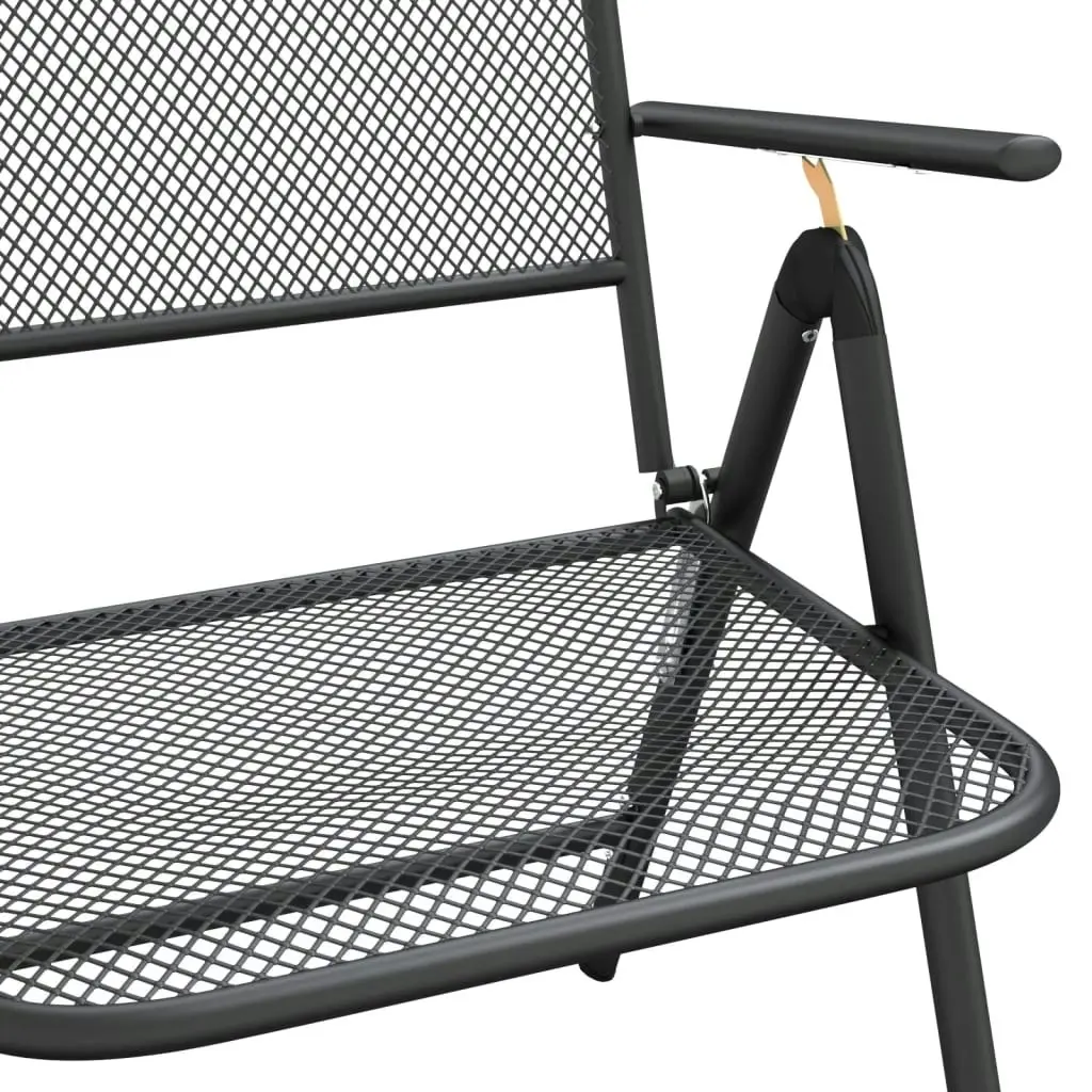 Folding Garden Chairs 4 pcs Expanded Metal Mesh Anthracite 317341