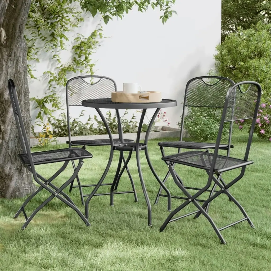 Folding Garden Chairs 4 pcs Expanded Metal Mesh Anthracite 317339