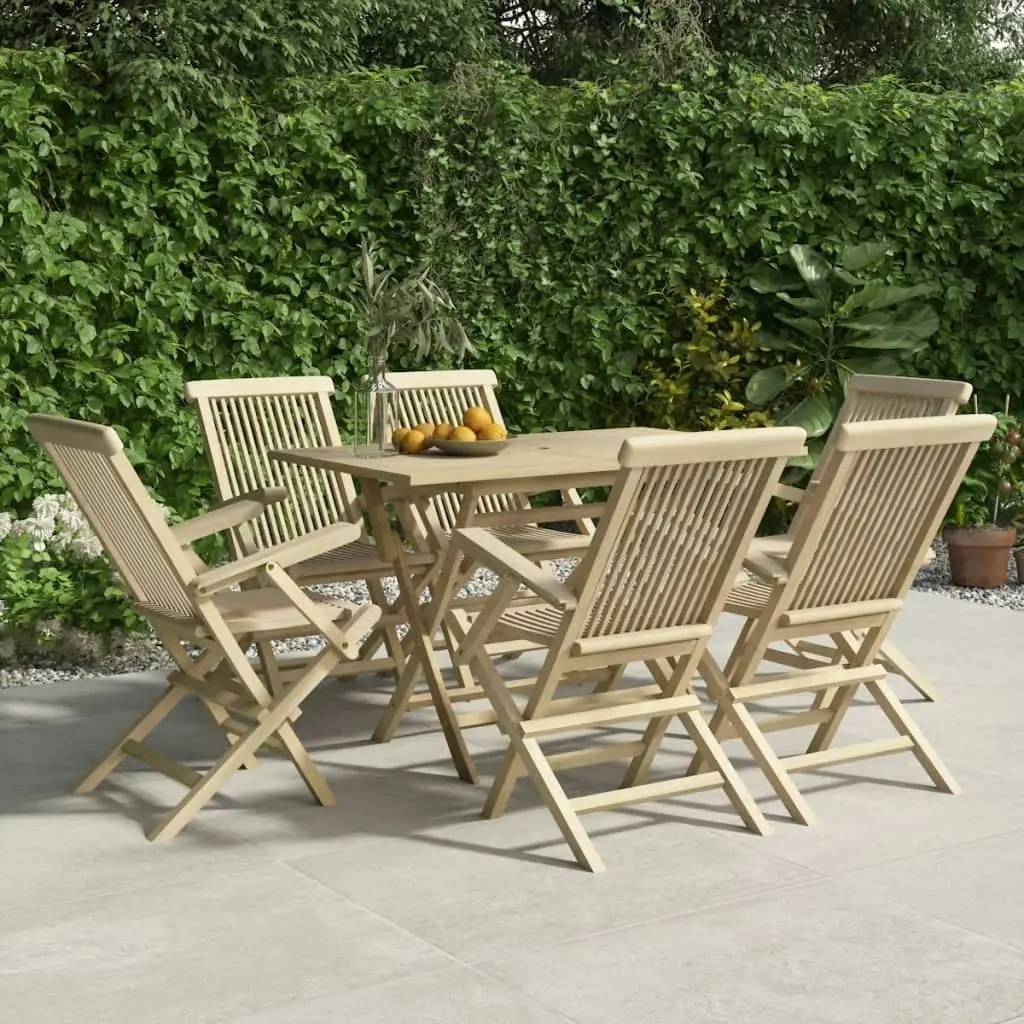 Folding Garden Chairs 6 pcs Grey 56x61x89 cm Solid Wood Teak 3155071