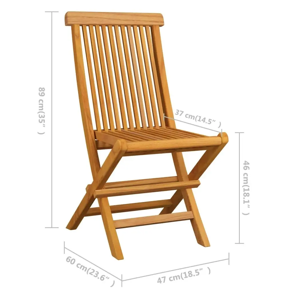 Folding Garden Chairs 6 pcs Solid Teak Wood 3065527