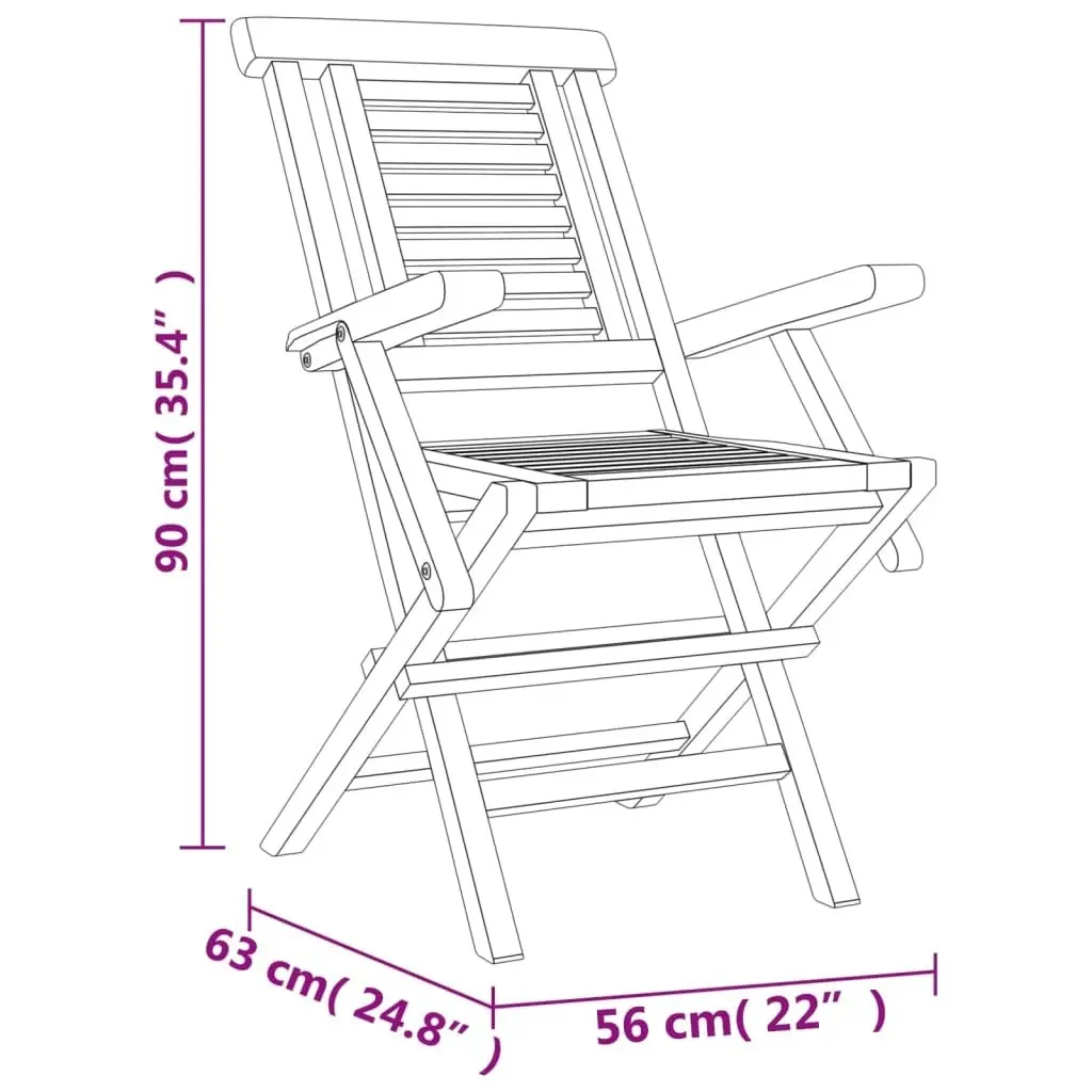 Folding Garden Chairs 6 pcs 56x63x90 cm Solid Wood Teak 3155050