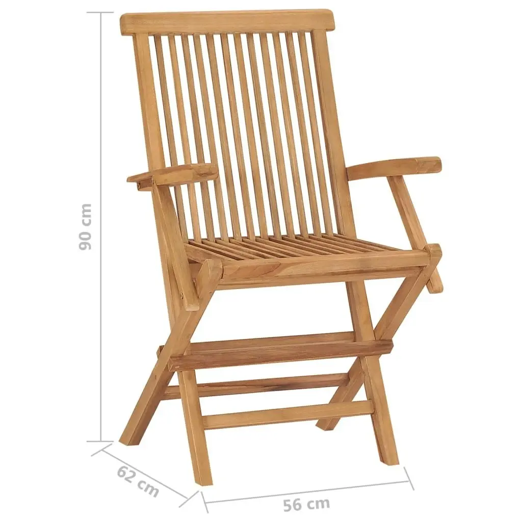 Folding Garden Chairs 6 pcs Solid Wood Teak 3096594