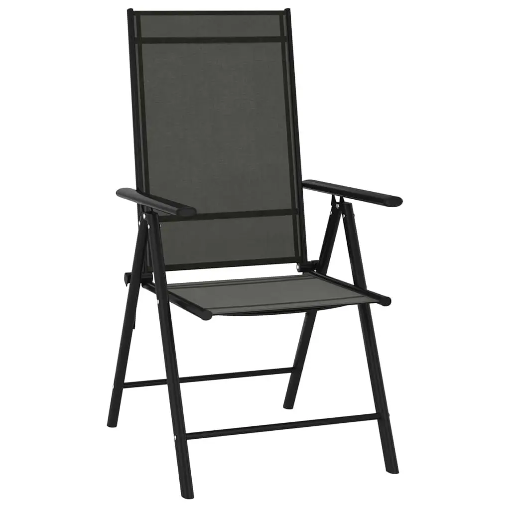 Folding Garden Chairs 6 pcs Textilene Black 312179