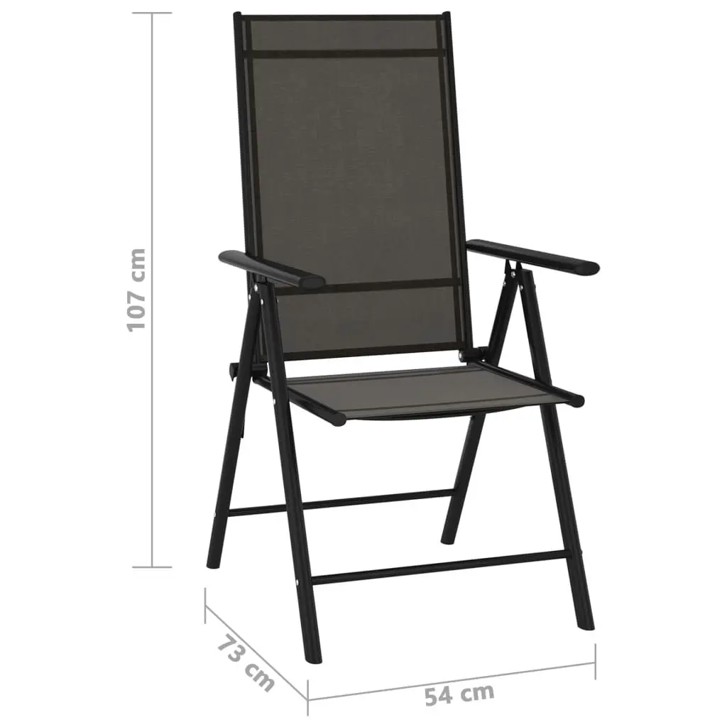 Folding Garden Chairs 6 pcs Textilene Black 312179