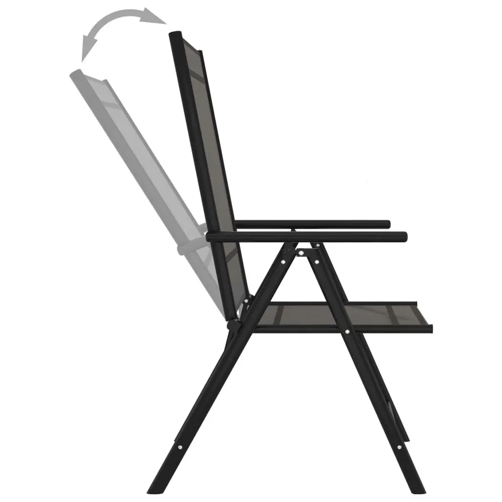 Folding Garden Chairs 6 pcs Textilene Black 312179