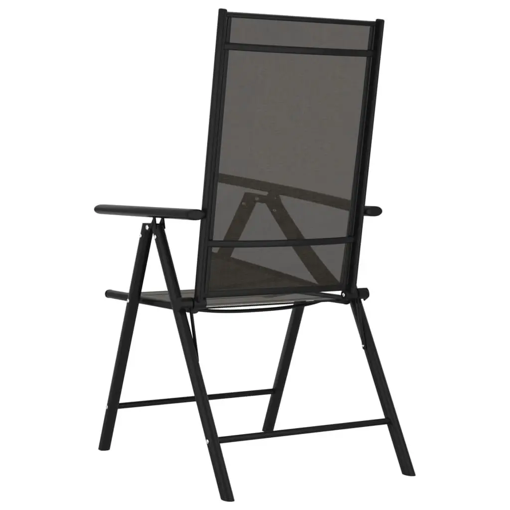 Folding Garden Chairs 6 pcs Textilene Black 312179