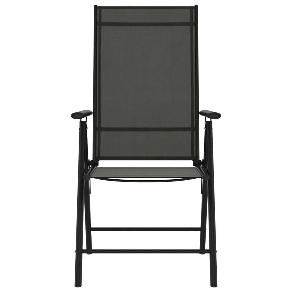 Folding Garden Chairs 6 pcs Textilene Black 312179