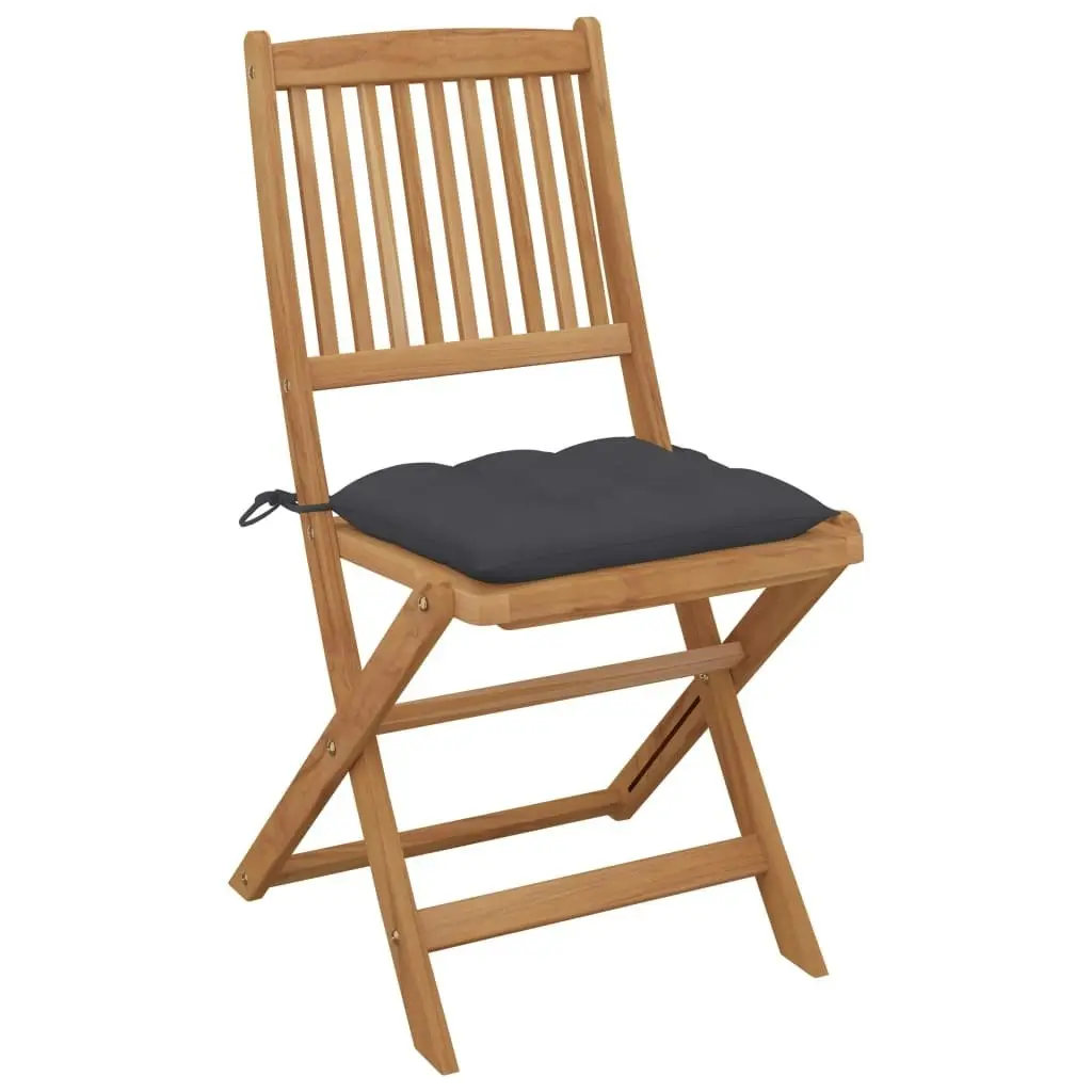 Folding Garden Chairs 6 pcs with Cushions Solid Acacia Wood 3075009