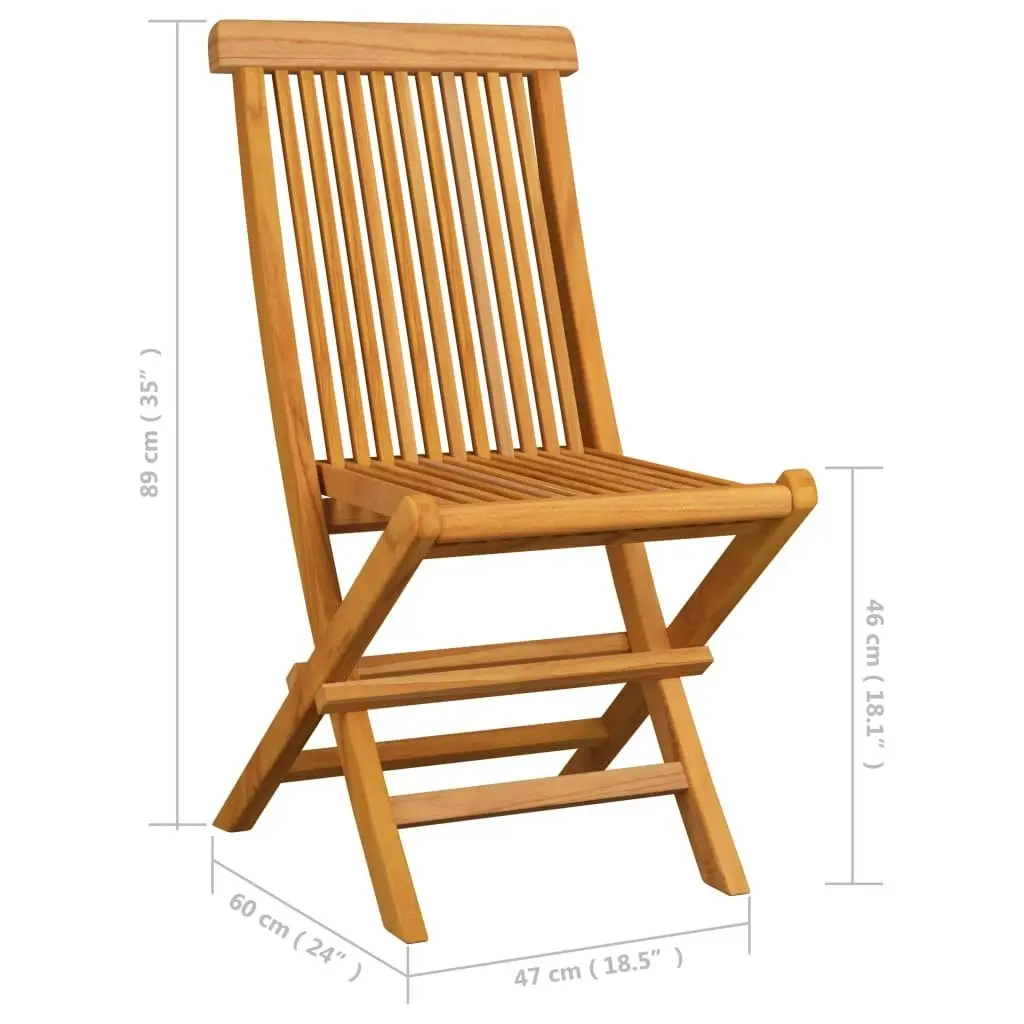 Folding Garden Chairs 8 pcs Solid Teak Wood 3072916