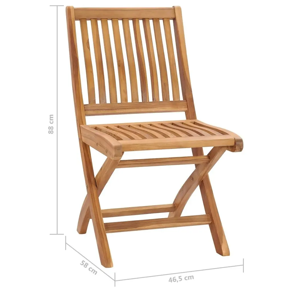 Folding Garden Chairs 8 pcs Solid Teak Wood 3072806