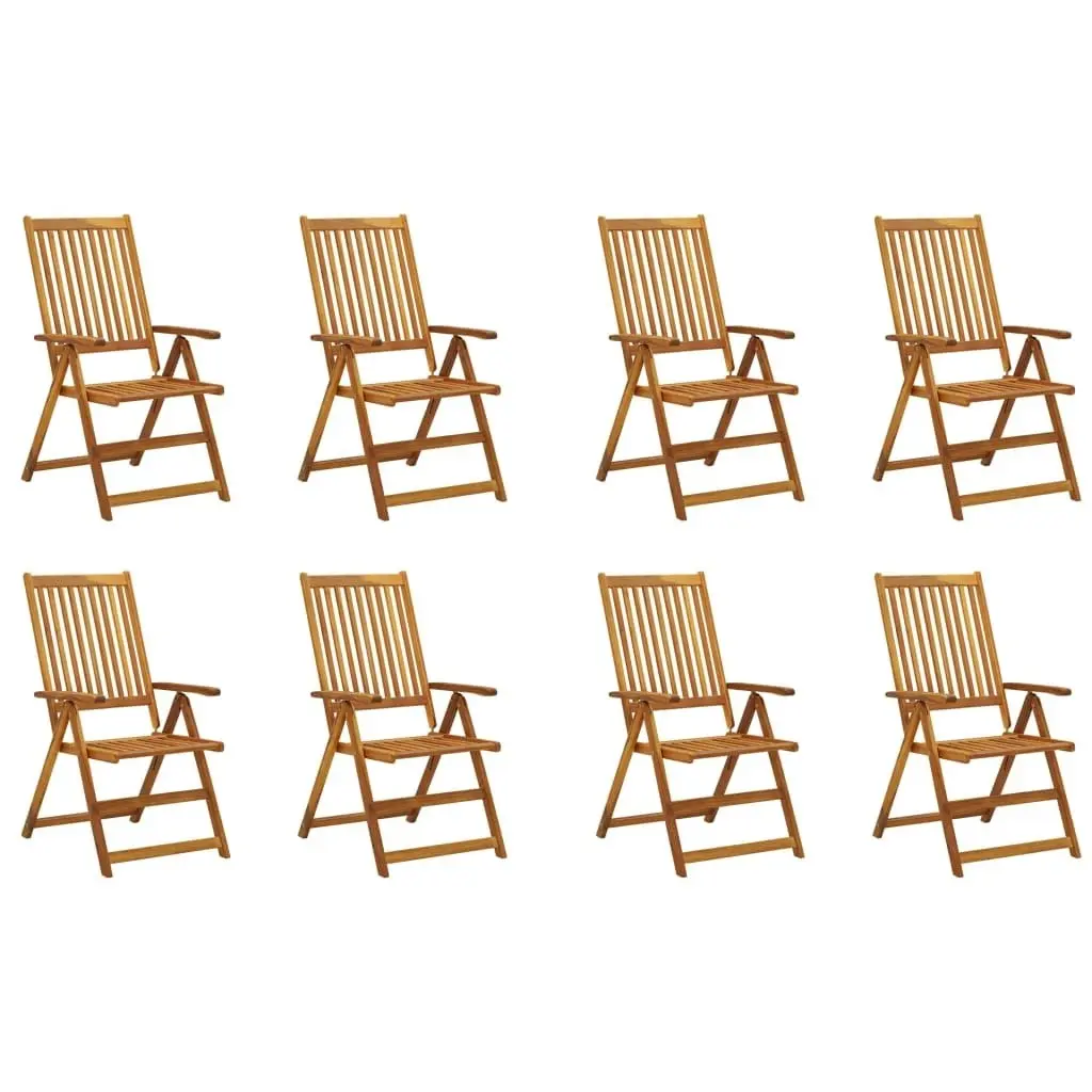 Folding Garden Chairs with Cushions 8 pcs Solid Wood Acacia 3075058