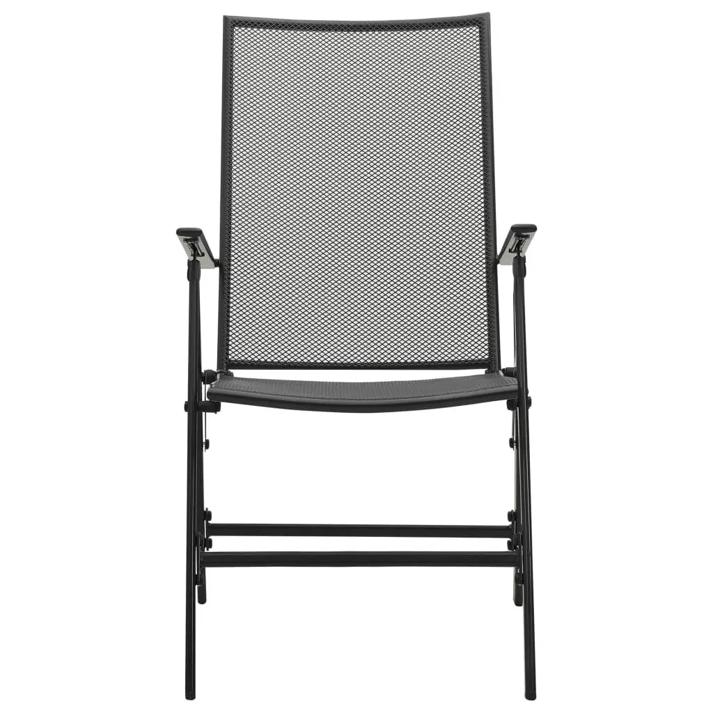 Folding Mesh Chairs 4 pcs Steel Anthracite 310153