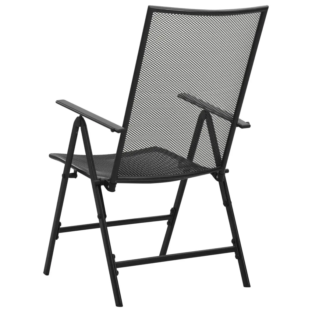 Folding Mesh Chairs 4 pcs Steel Anthracite 310153