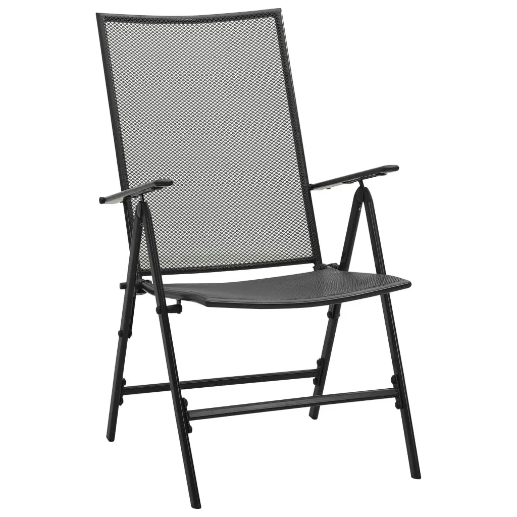 Folding Mesh Chairs 4 pcs Steel Anthracite 310153