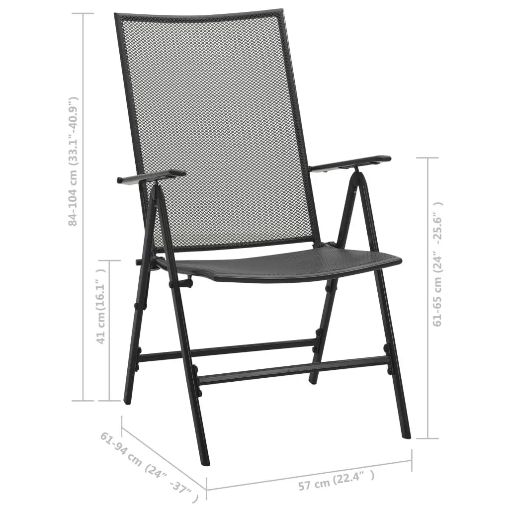 Folding Mesh Chairs 4 pcs Steel Anthracite 310153