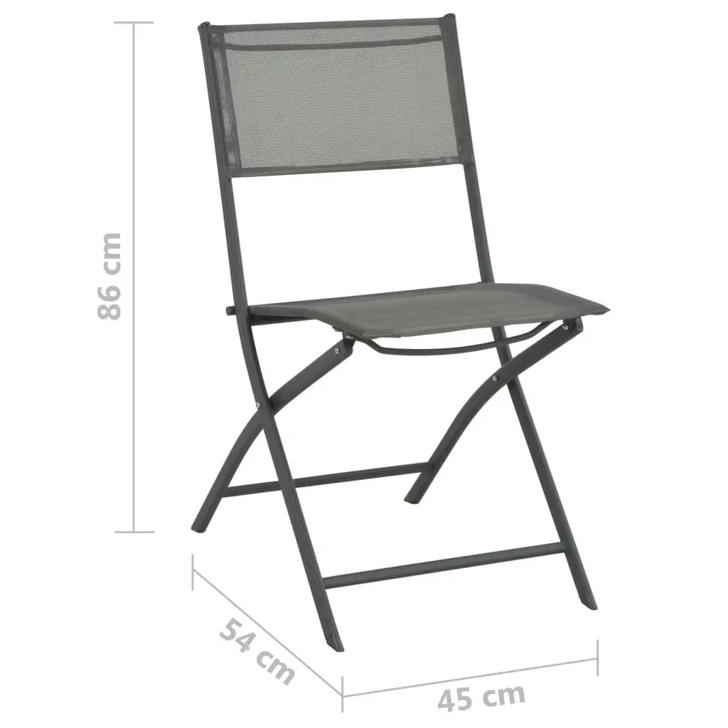 Folding Outdoor Chairs 2 pcs Steel and Textilene 44710