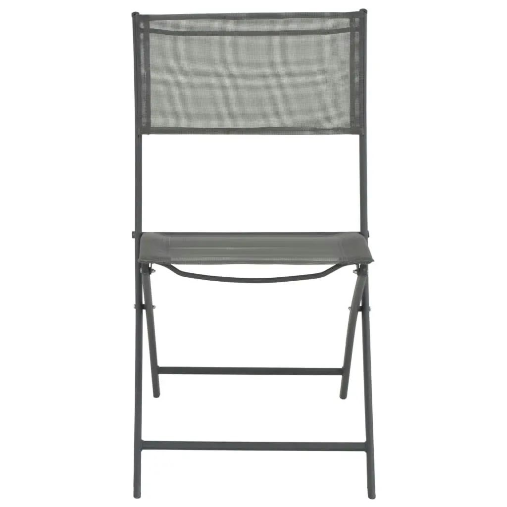 Folding Outdoor Chairs 2 pcs Steel and Textilene 44710