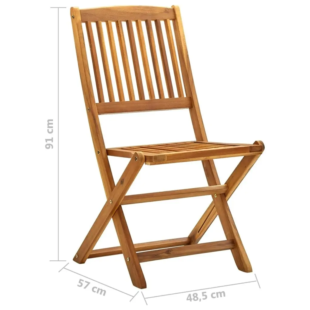 Folding Outdoor Chairs 2 pcs Solid Acacia Wood 46339