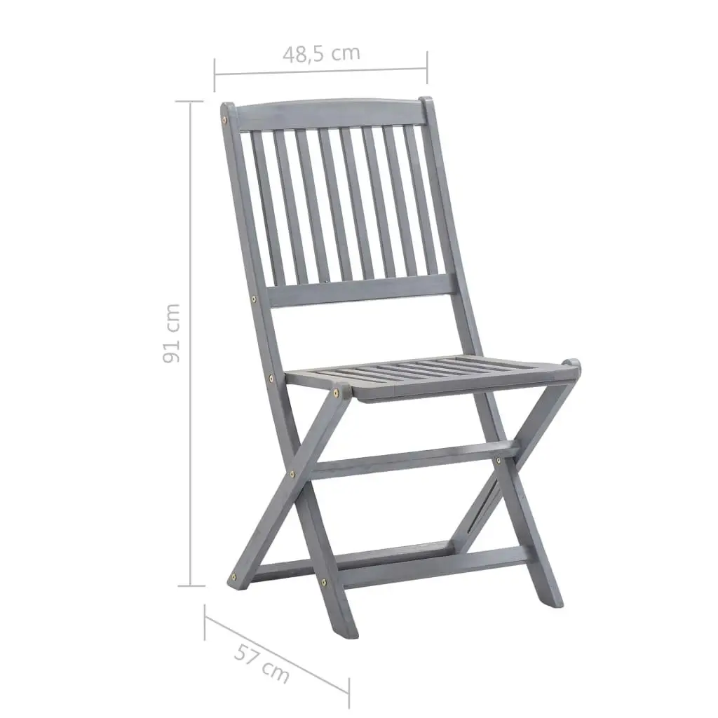 Folding Outdoor Chairs 8 pcs with Cushions Solid Acacia Wood 3078290