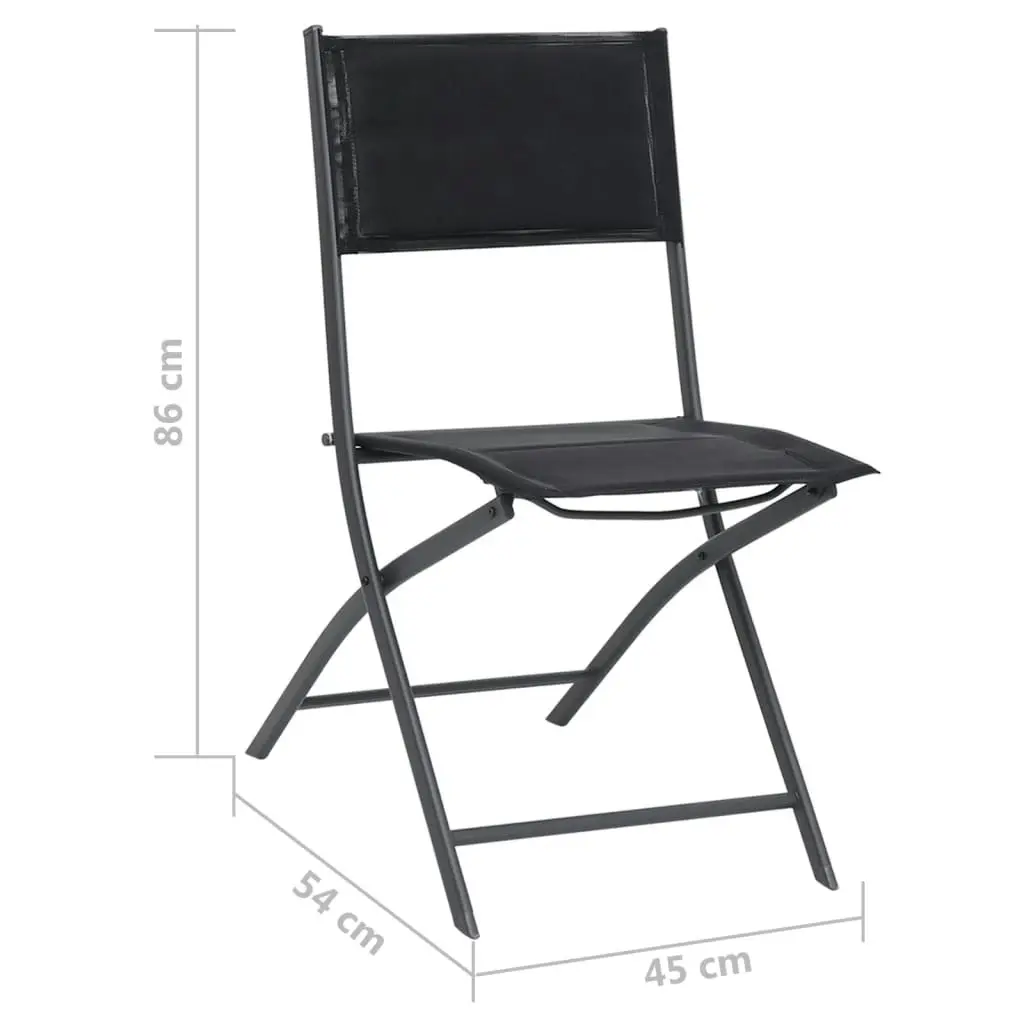 Folding Outdoor Chairs 2 pcs Steel and Textilene 313082