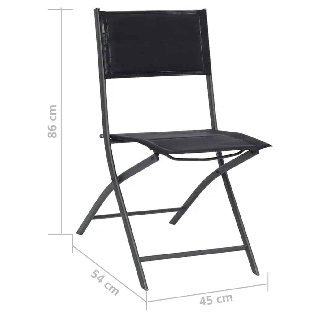 Folding Outdoor Chairs 4 pcs Steel and Textilene 313083