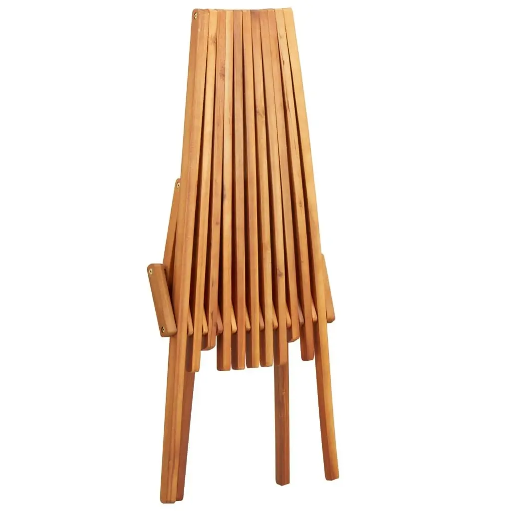 Folding Outdoor Lounge Chair Solid Acacia Wood 45974