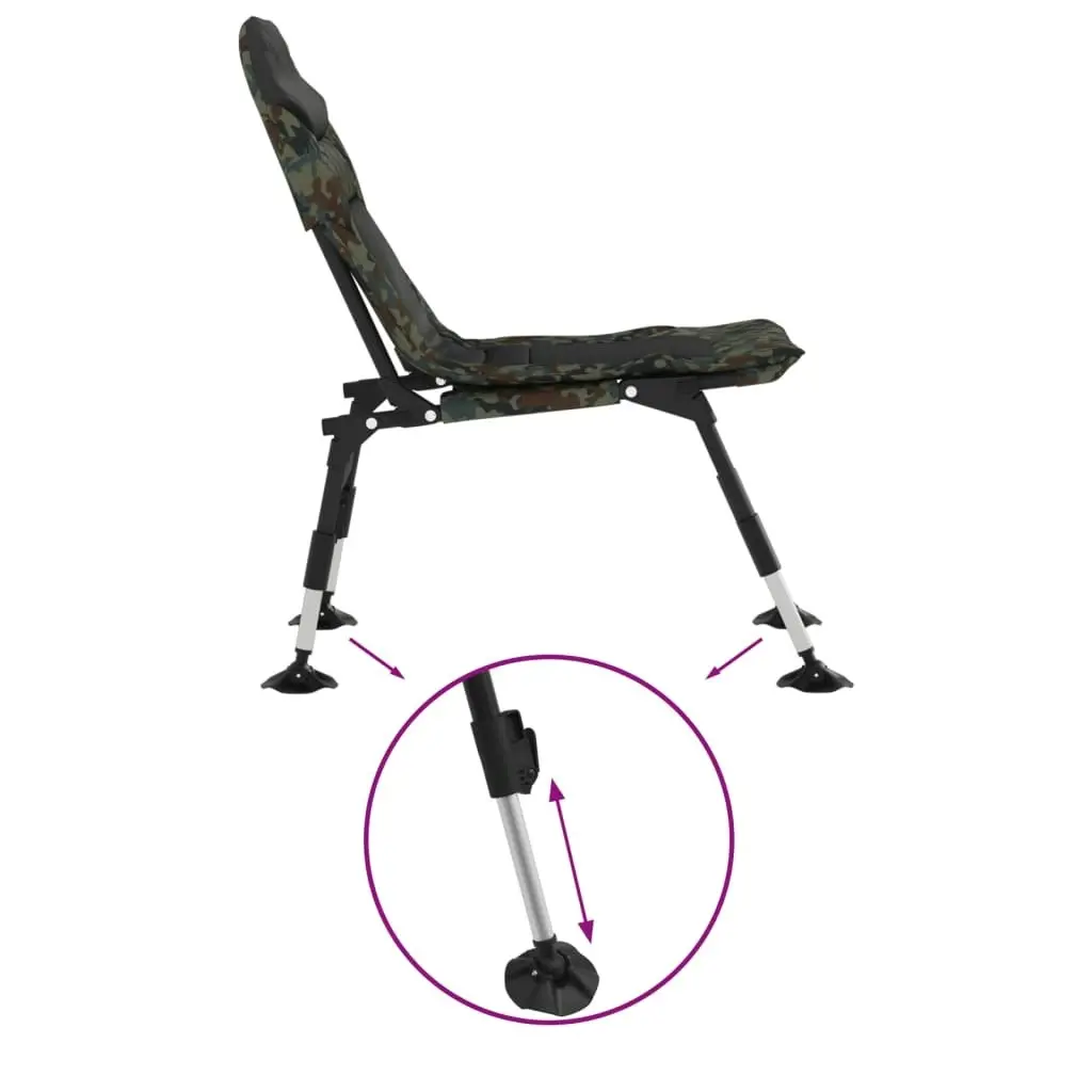 Fishing Chair with Adjustable Mud Legs Foldable Camouflage 4006415