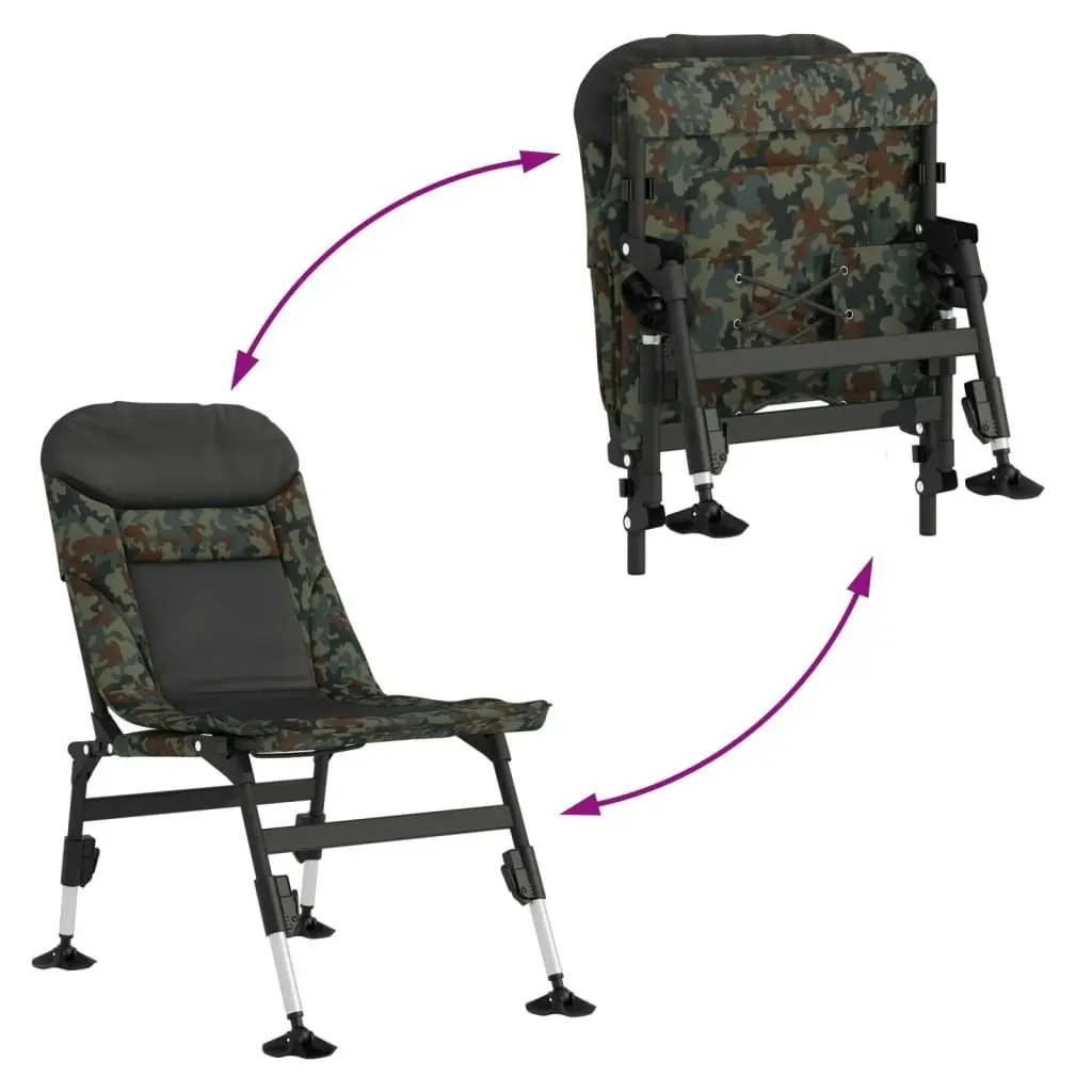 Fishing Chair with Adjustable Mud Legs Foldable Camouflage 4006415