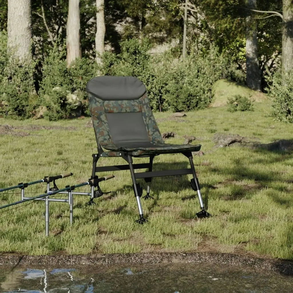 Fishing Chair with Adjustable Mud Legs Foldable Camouflage 4006415