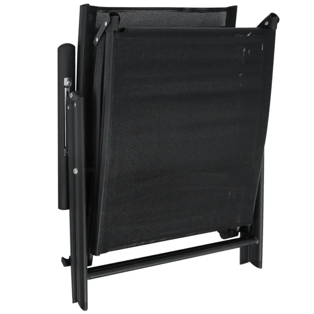 Folding Sun Lounger Aluminium Black 41741