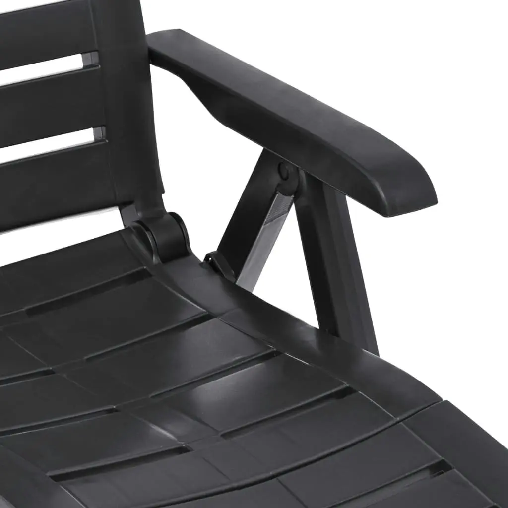 Folding Sun Lounger Plastic Anthracite 48759