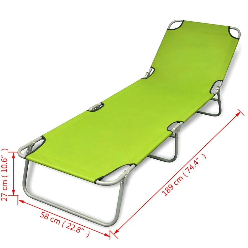 Folding Sun Lounger Powder-coated Steel Apple Green 41480