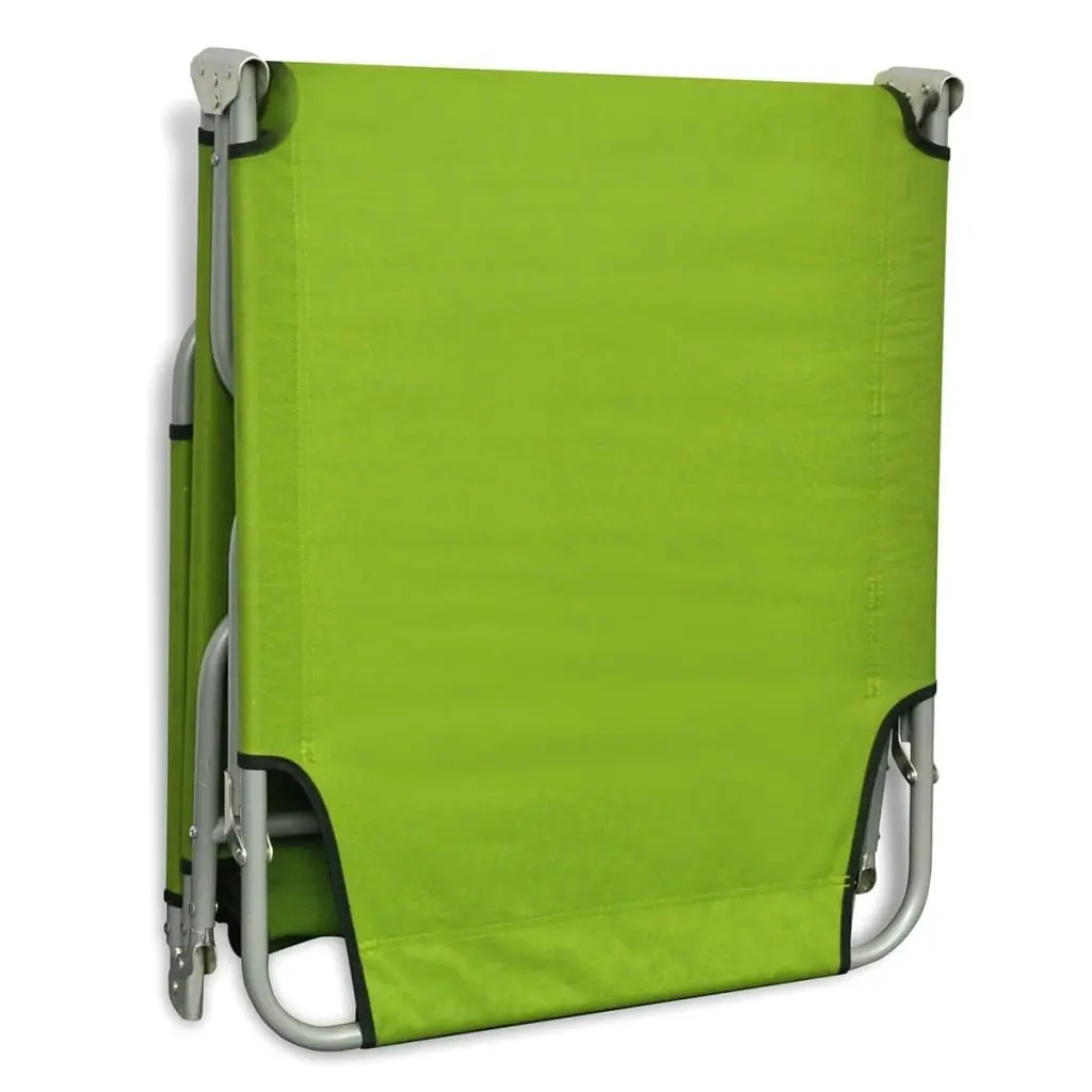 Folding Sun Lounger Powder-coated Steel Apple Green 41480