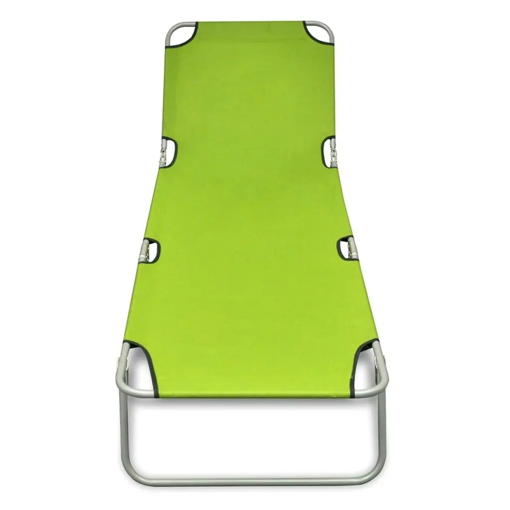 Folding Sun Lounger Powder-coated Steel Apple Green 41480