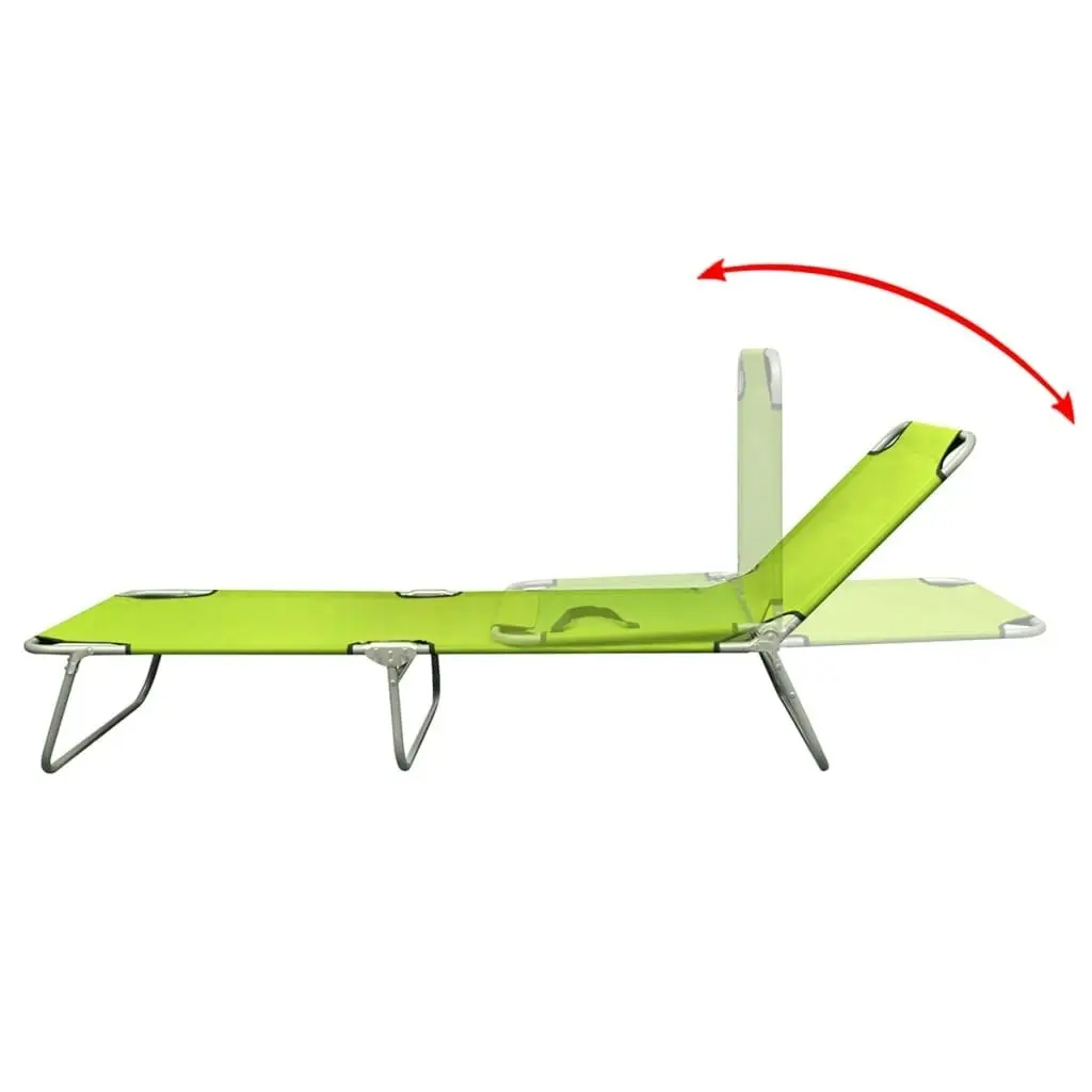 Folding Sun Lounger Powder-coated Steel Apple Green 41480