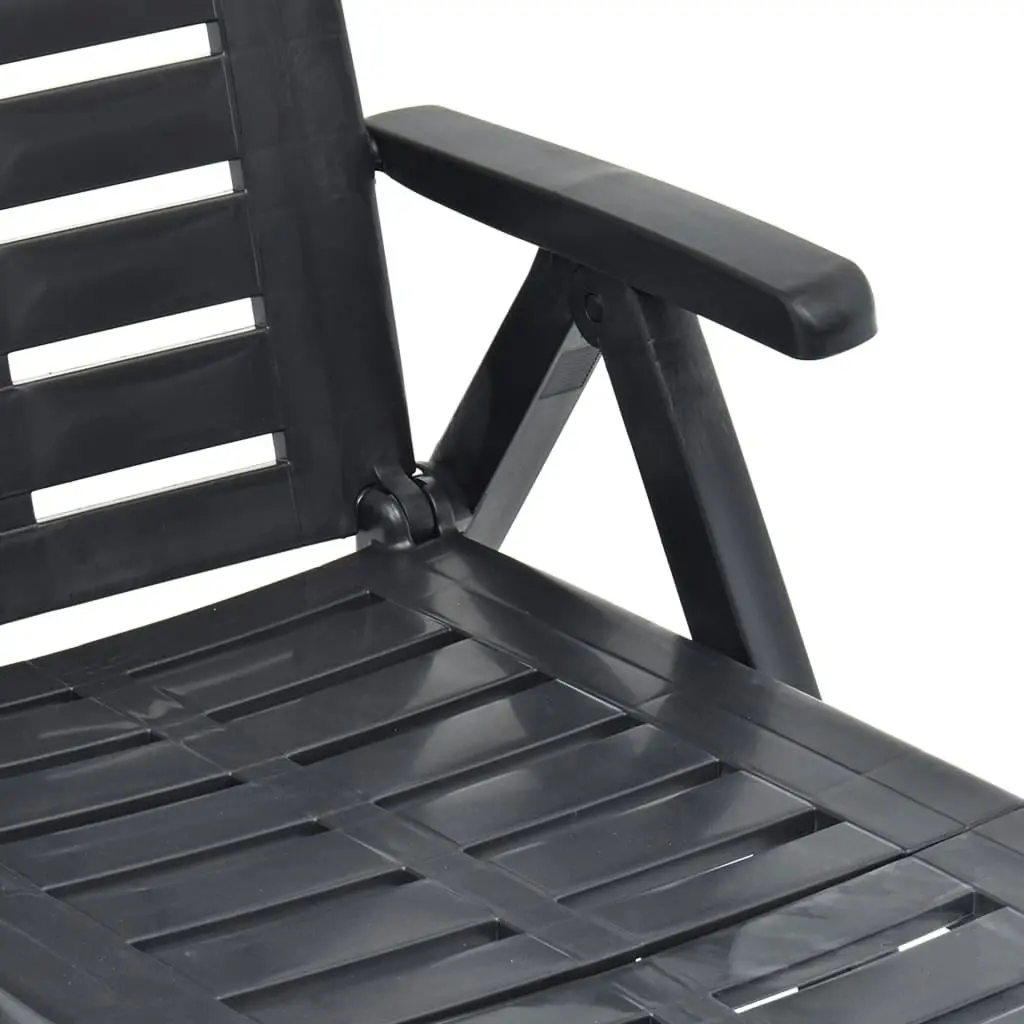 Folding Sun Lounger Plastic Anthracite 48756