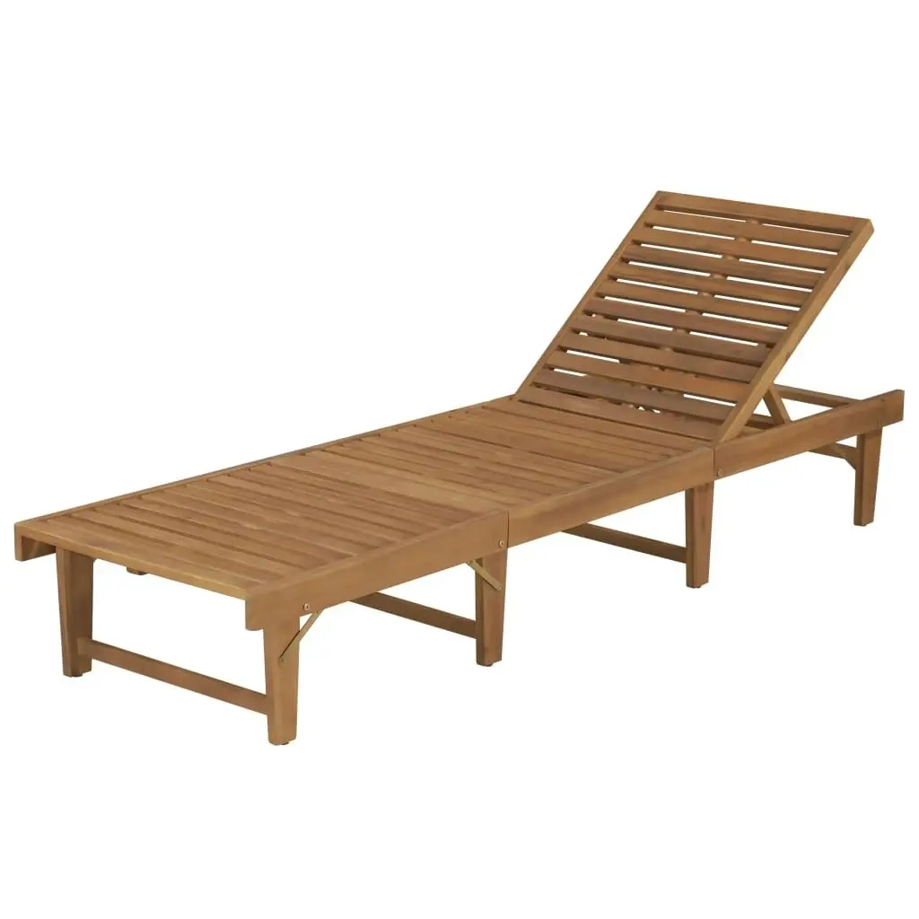 Folding Sun Lounger Solid Acacia Wood 44253