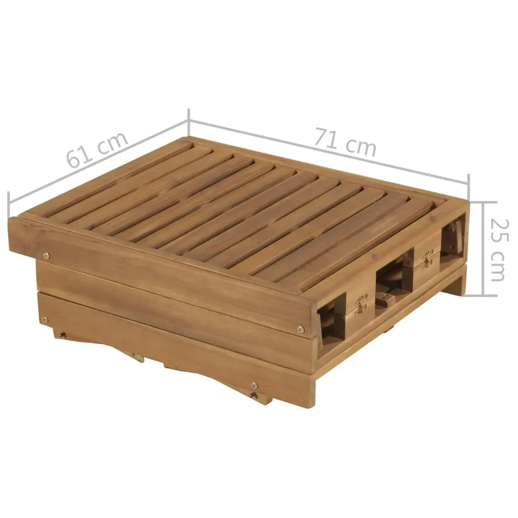 Folding Sun Lounger Solid Acacia Wood 44253