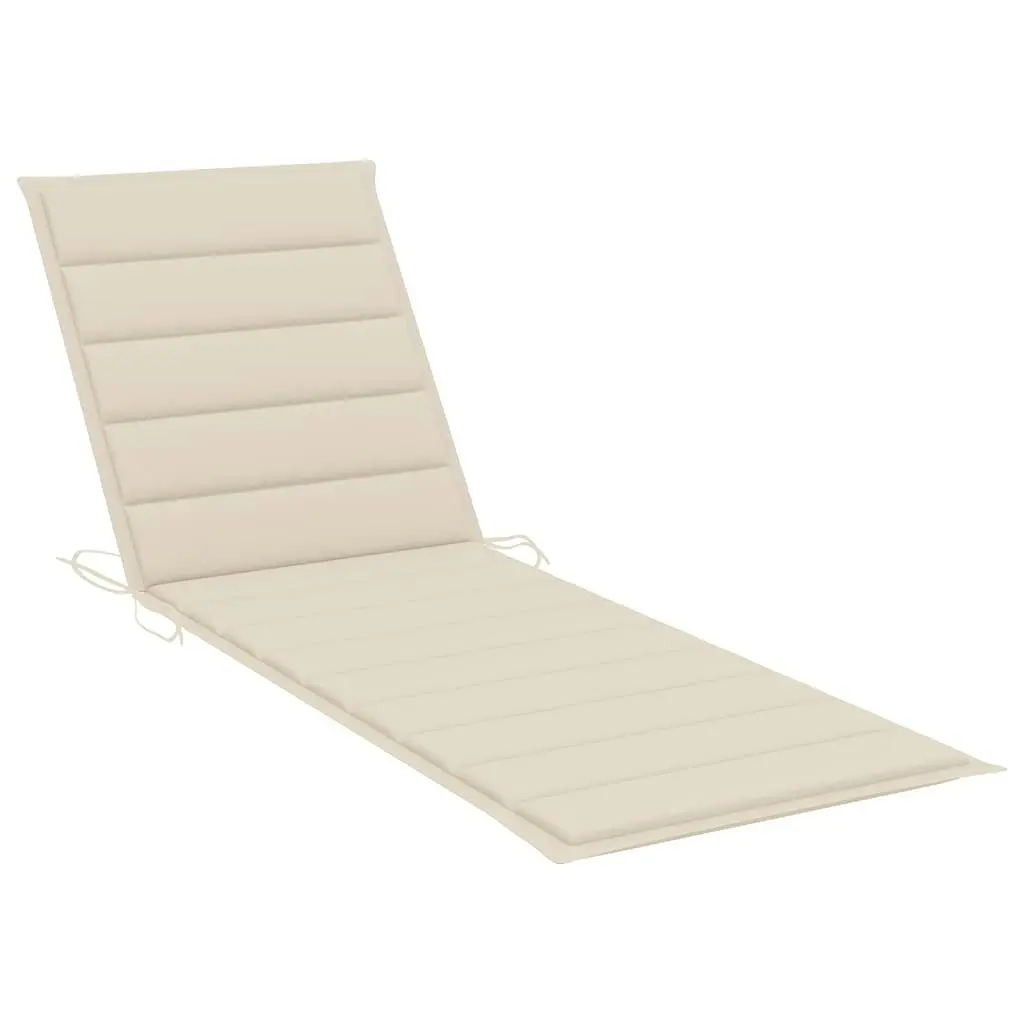 Folding Sun Lounger with Cushion Solid Acacia Wood 3064167