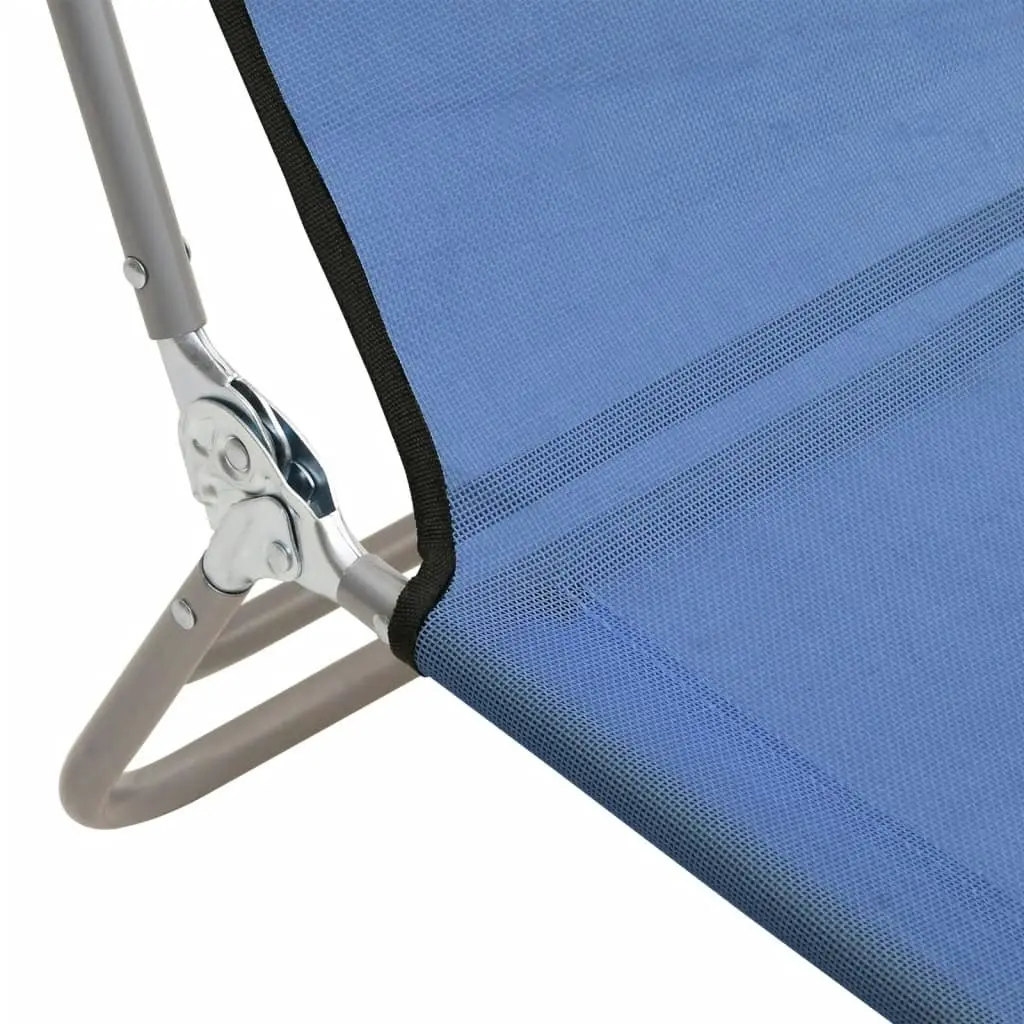 Folding Sun Loungers 2 pcs Blue Textilene and Steel 360180