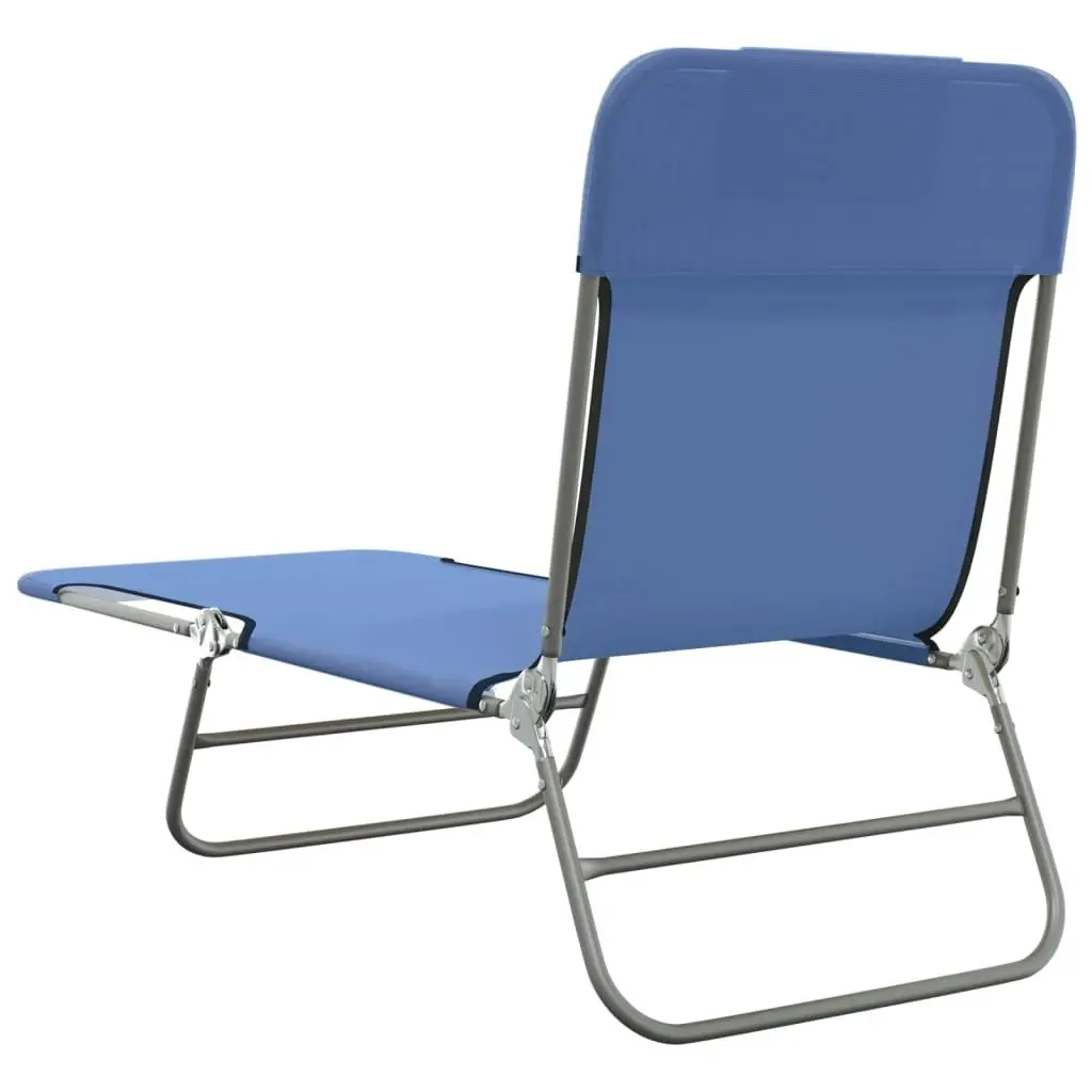 Folding Sun Loungers 2 pcs Blue Textilene and Steel 360180