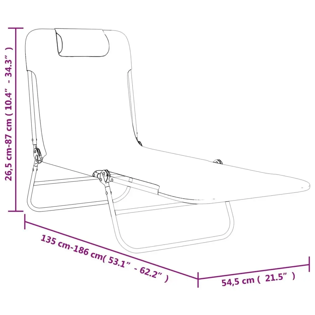 Folding Sun Loungers 2 pcs Blue Textilene and Steel 360180