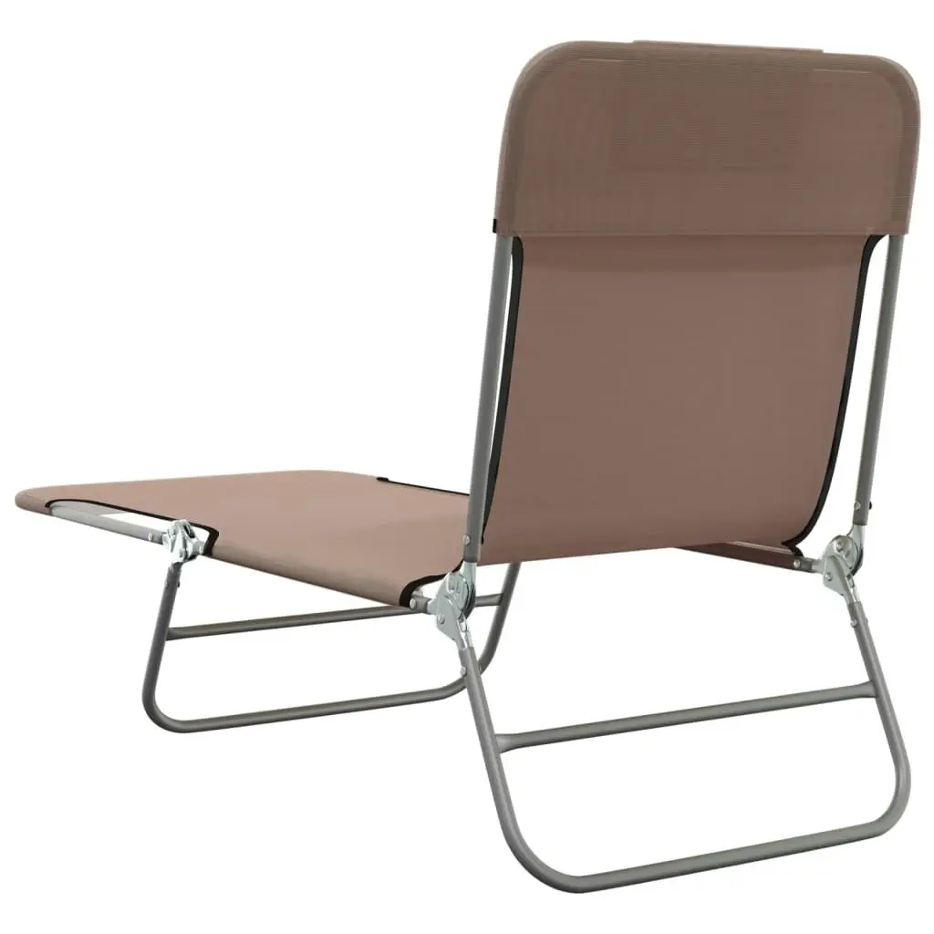 Folding Sun Loungers 2 pcs Brown Textilene and Steel 360184