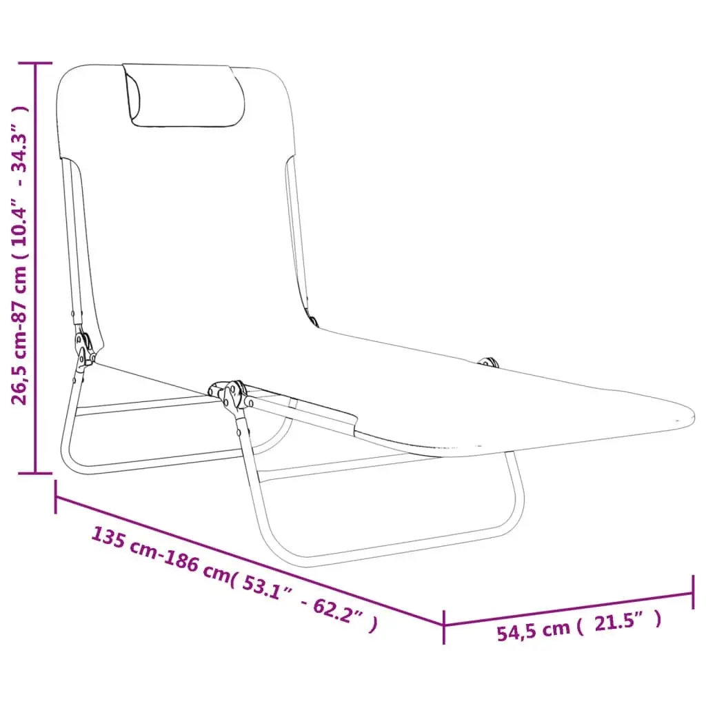 Folding Sun Loungers 2 pcs Brown Textilene and Steel 360184