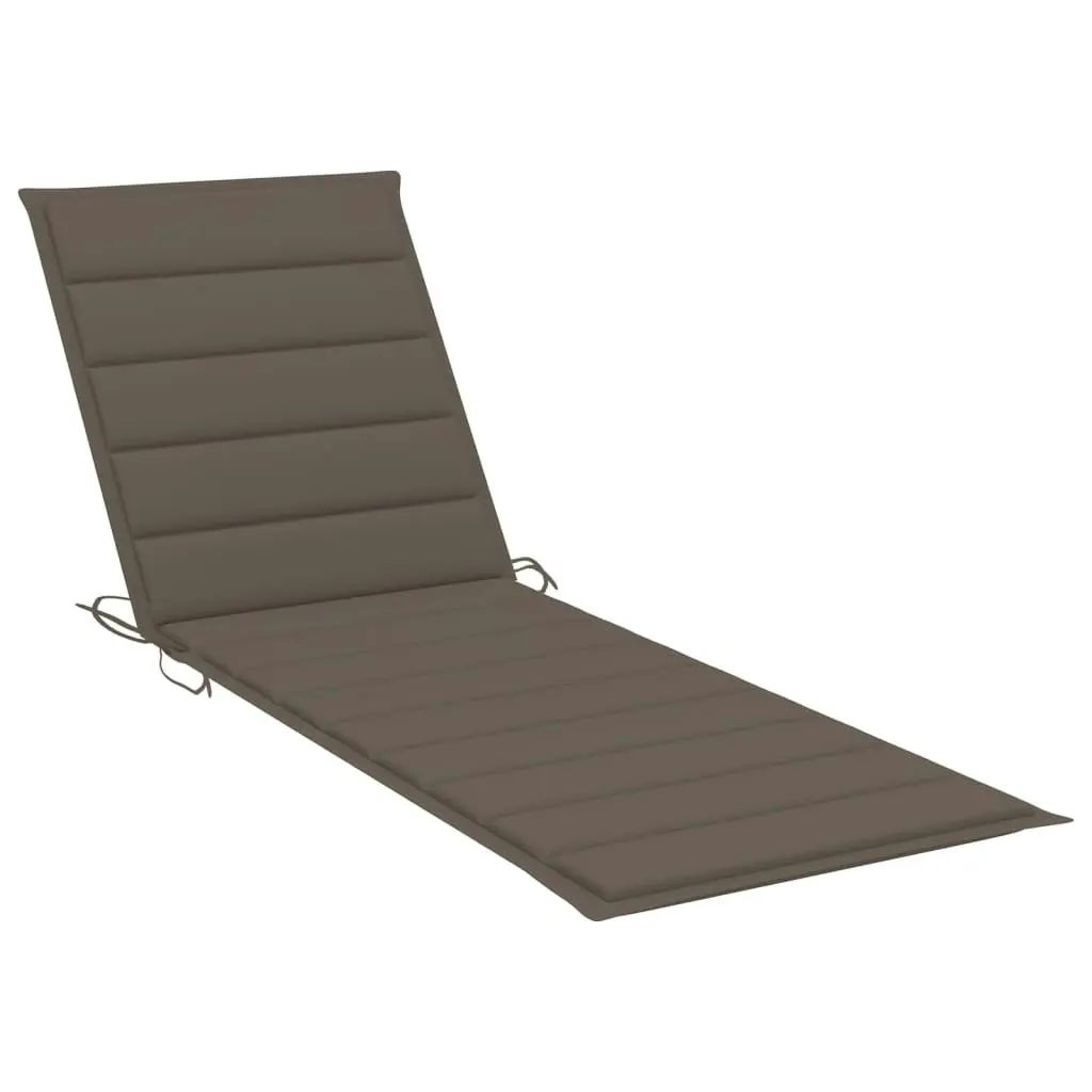 Folding Sun Lounger with Cushion Solid Acacia Wood 3064172