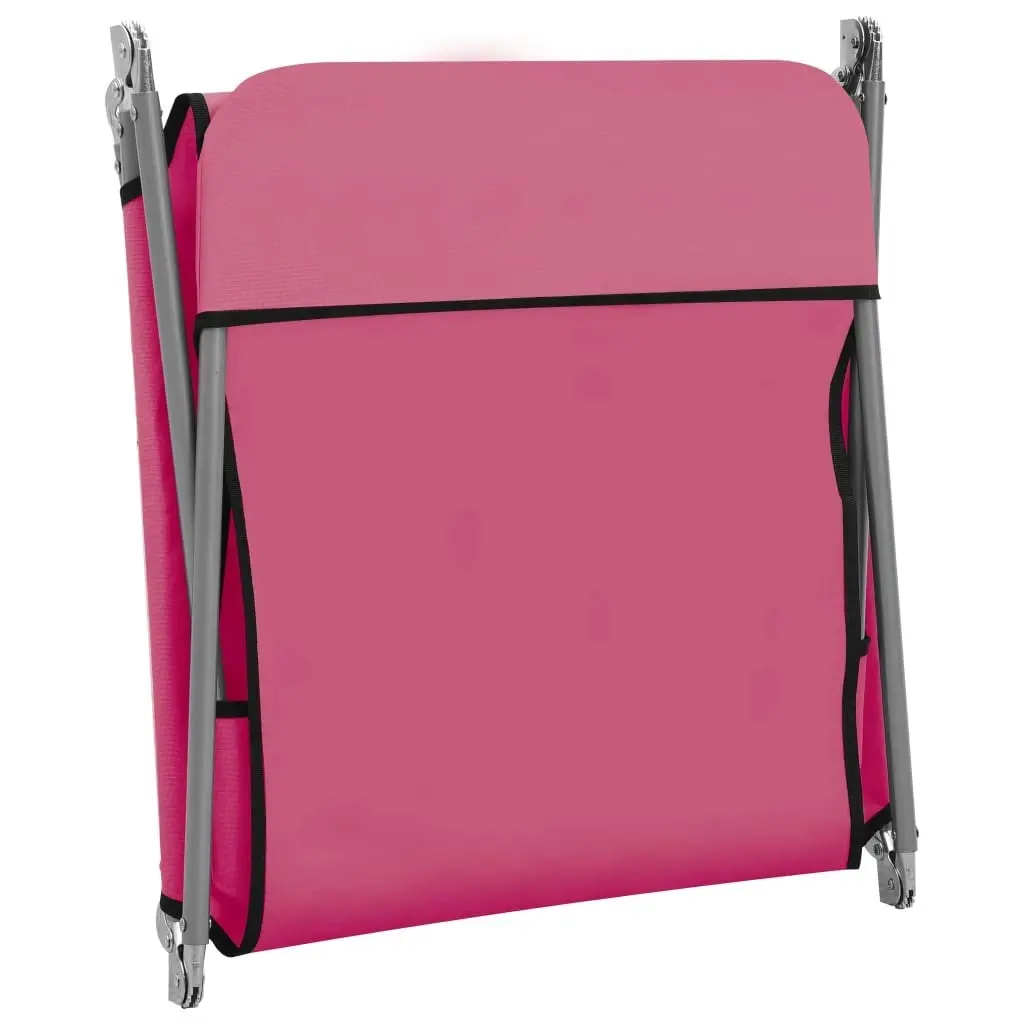 Folding Sun Loungers 2 pcs Steel and Fabric Pink 310345