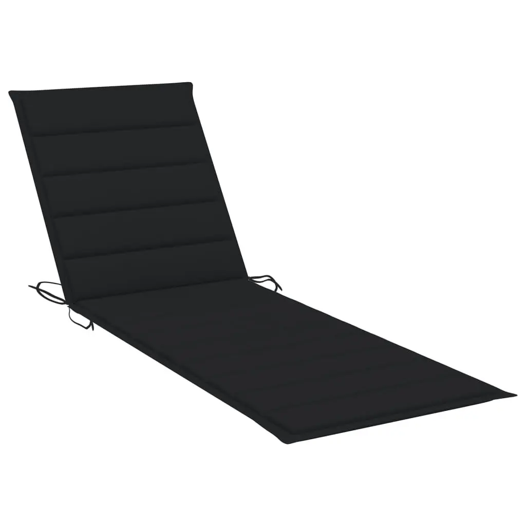 Folding Sun Lounger with Cushion Solid Acacia Wood 3064171