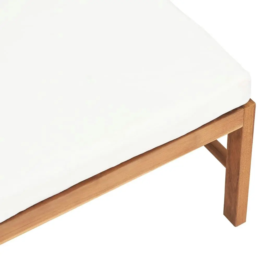 Footrest with Cream Cushion Solid Teak Wood 316106